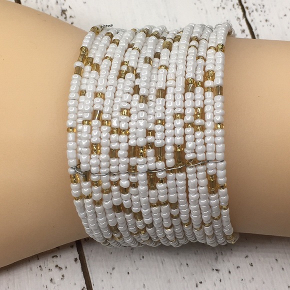 Memory Wire Beaded Bracelet - Picture 6 of 7